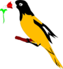 Oriole With Flower Clip Art